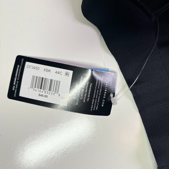 NWT Bali Size 44C Black Underwire Bra Front Fasten One Smooth U Posture Boost - Picture 2 of 8